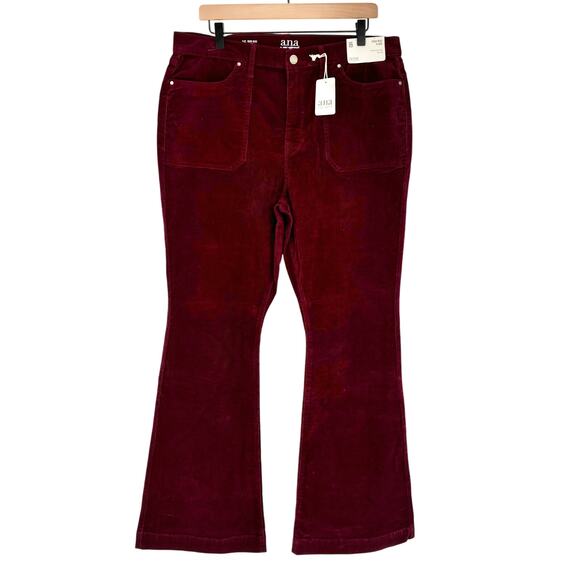 A.N.A NWT Madeira Wine High-Rise Flare Corduroy Pants Size 16 - Picture 1 of 5